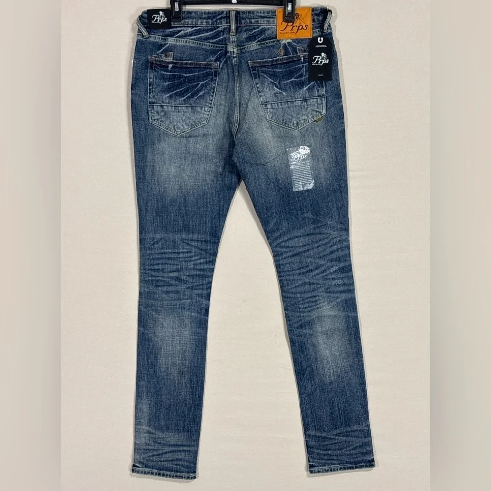 PRPS Cayenne Super Skinny Stretch Jeans Indigo Distressed Men’s 36 NWT $228